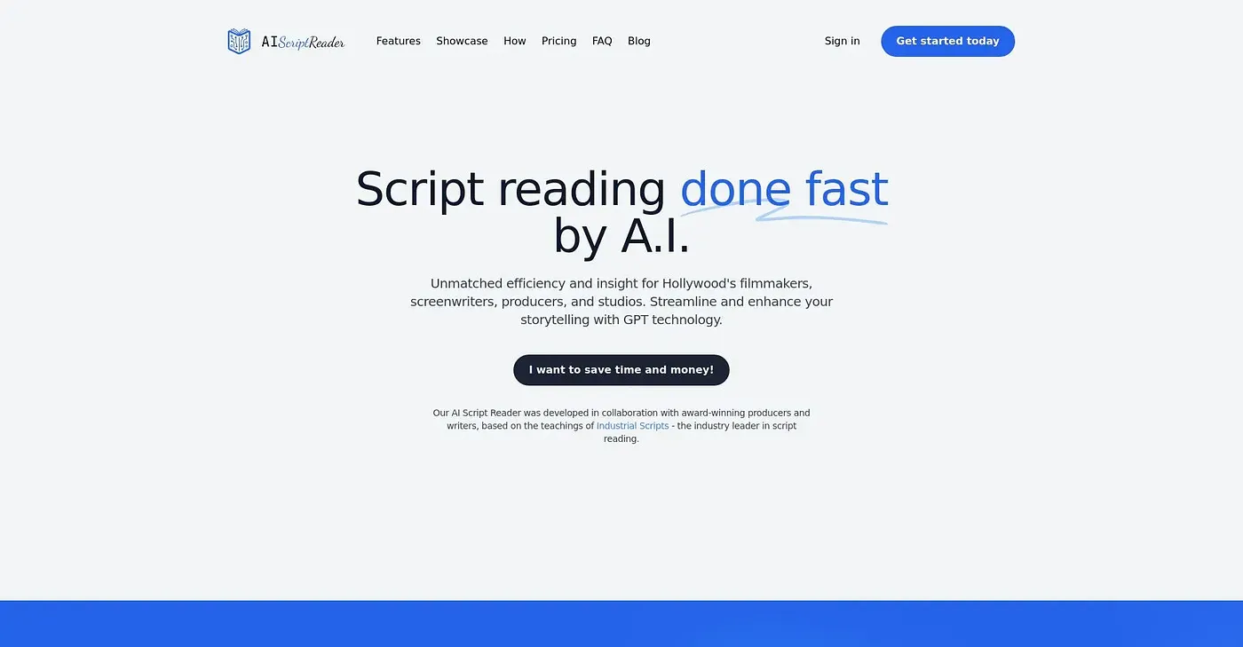 Screenshot of AI Script Reader