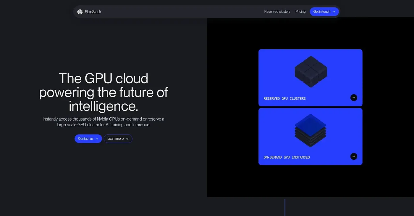Screenshot of Fluidstack