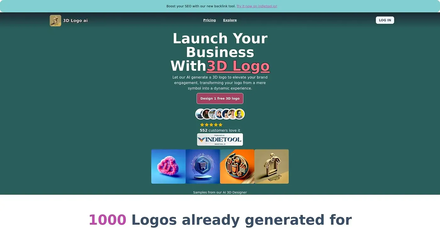 Screenshot of 3D Logo AI