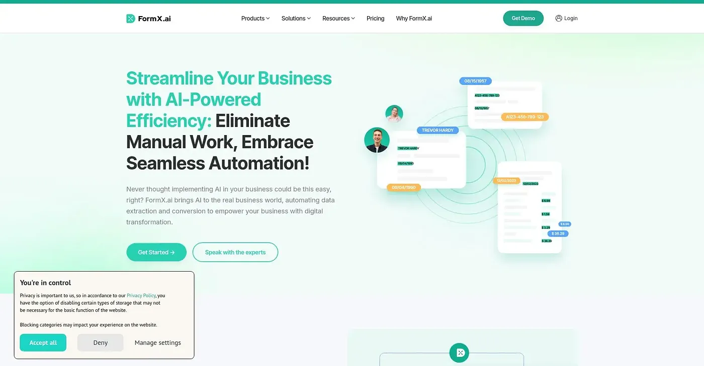 Screenshot of FormX AI