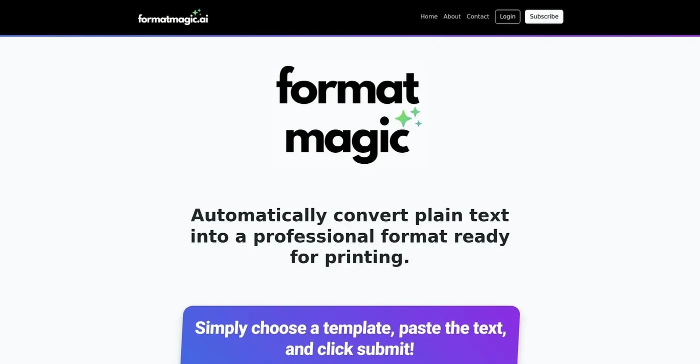 Screenshot of Format Magic