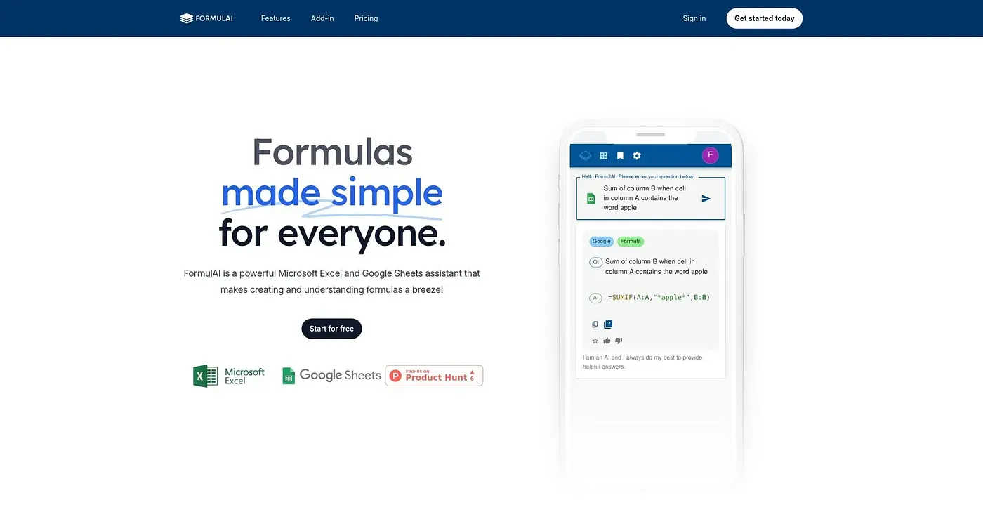 Screenshot of FormulAI