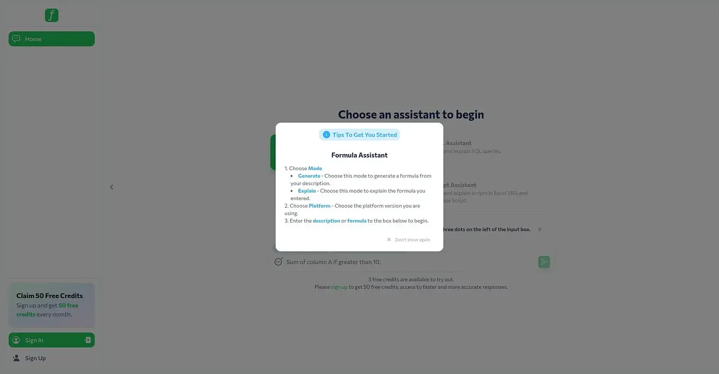 Screenshot of Formularizer