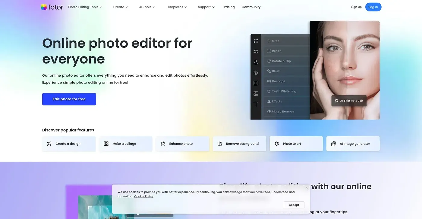 Screenshot of Fotor