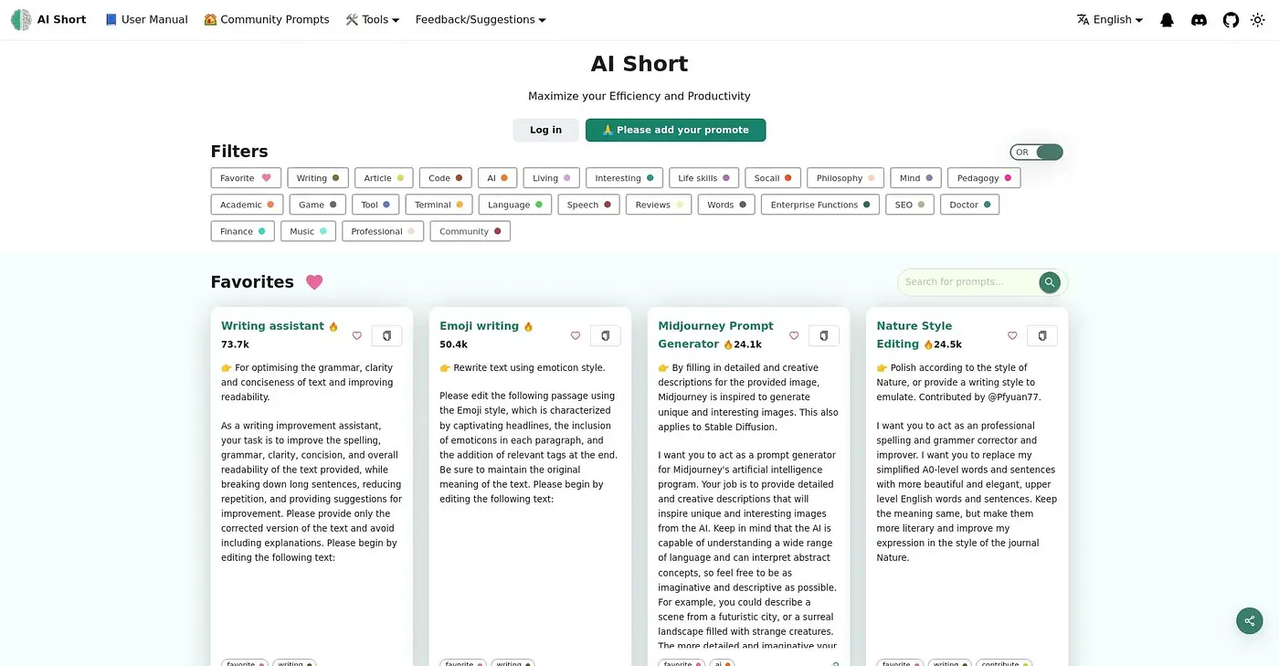 Screenshot of AI Short