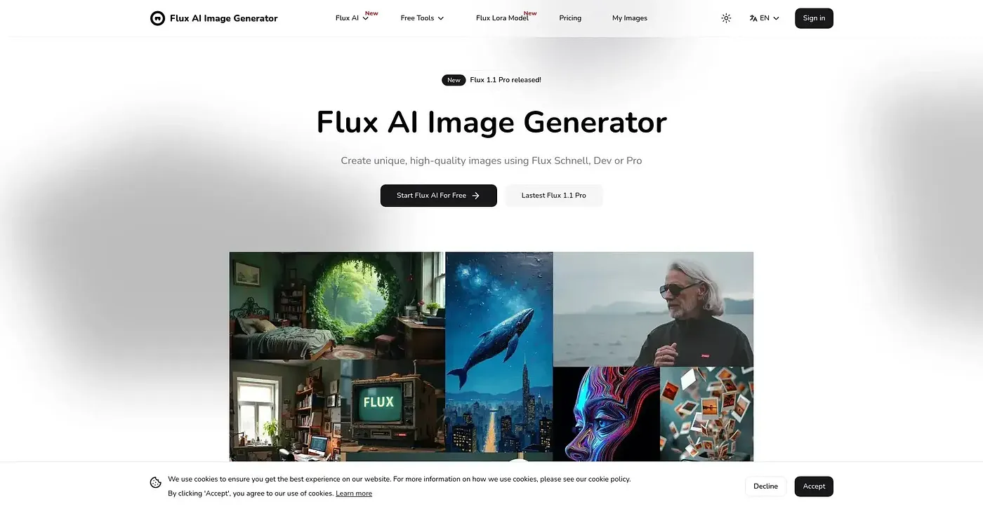Screenshot of Flux AI Image Generator