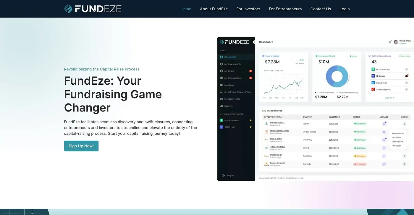 Screenshot of Fundeze