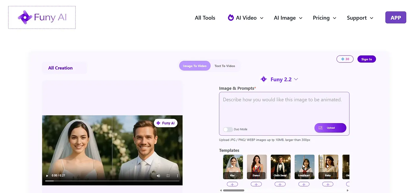 Screenshot of Funy AI