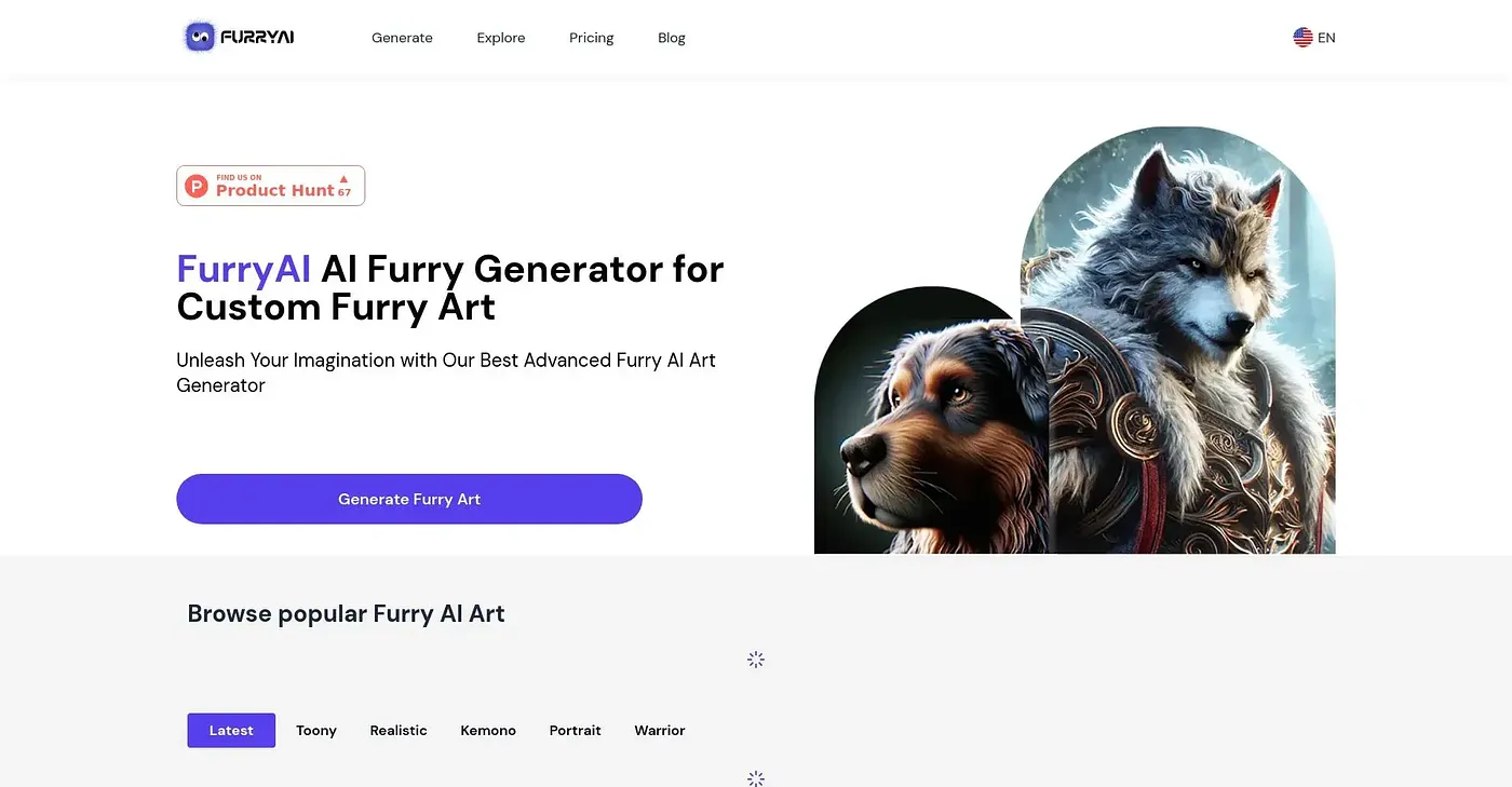 Screenshot of Furry Ai Art