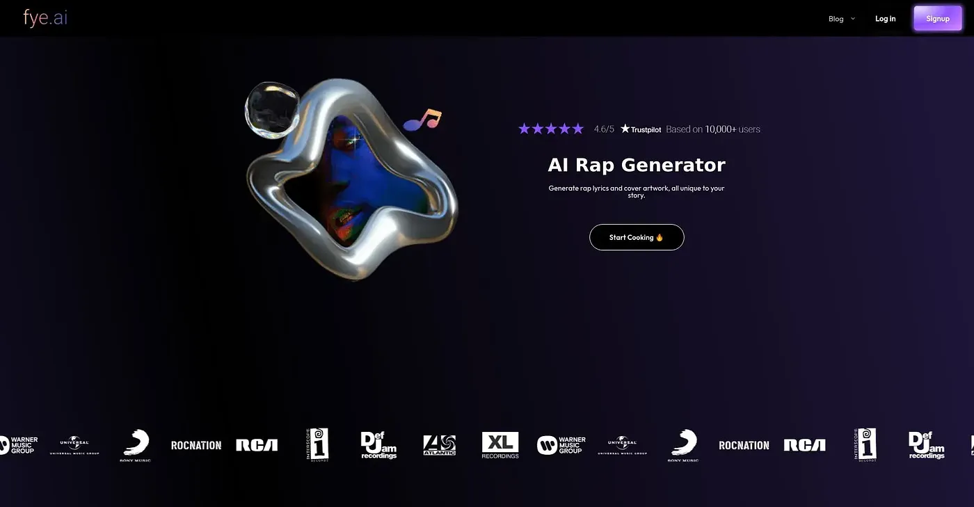 Screenshot of Fye AI