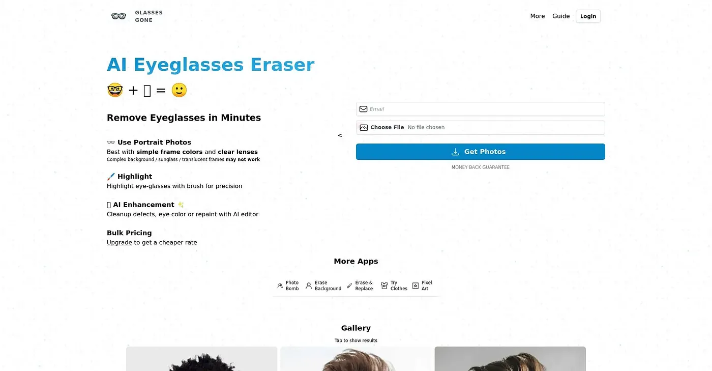 Screenshot of GLASSES GONE
