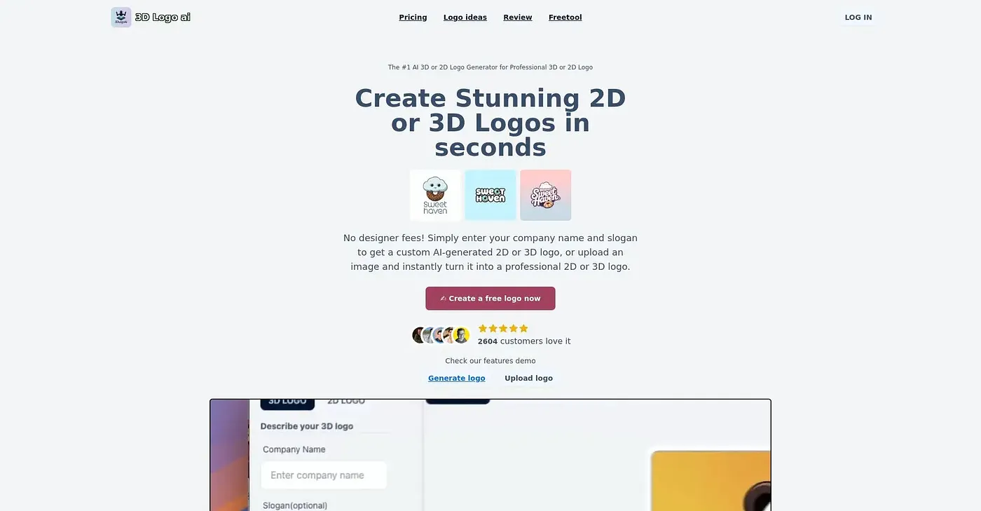 Screenshot of 3D Logo AI