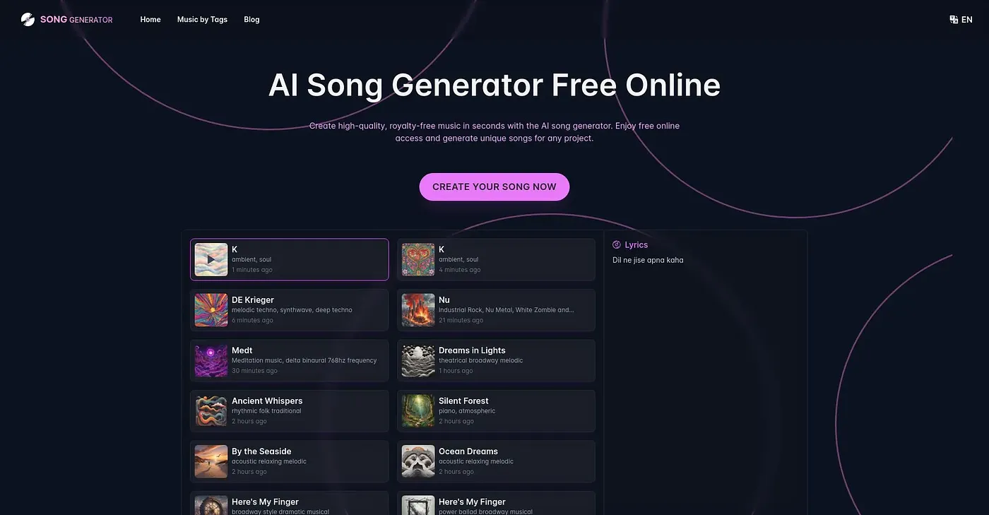 Screenshot of Free AI Story Generator