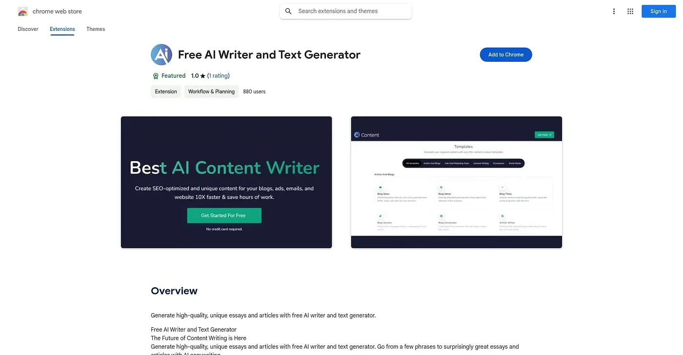 Screenshot of Free AI Writer And Text G