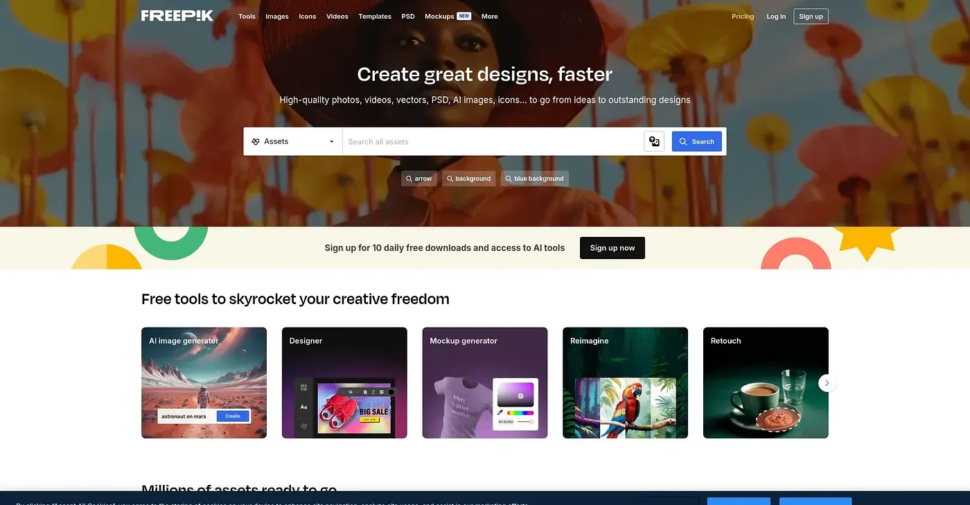 Screenshot of Freepik