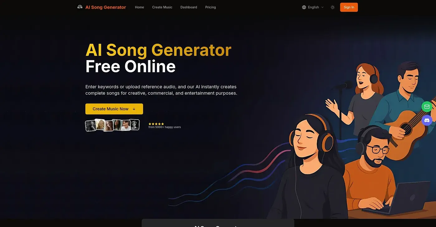 Screenshot of AI Song Generator