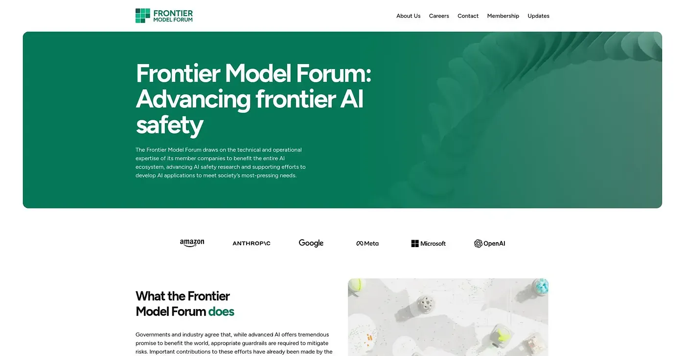 Screenshot of Frontier Model Forum
