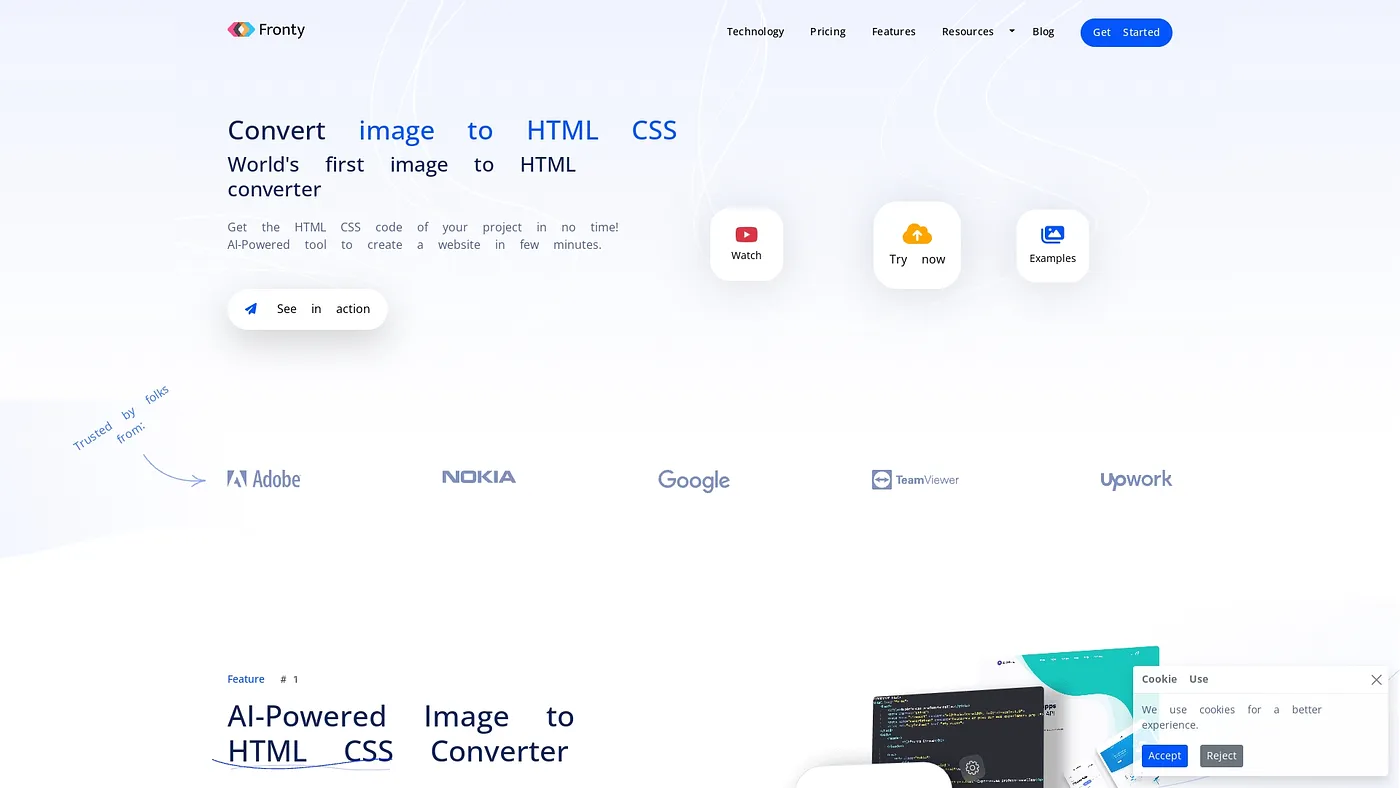 Screenshot of Fronty