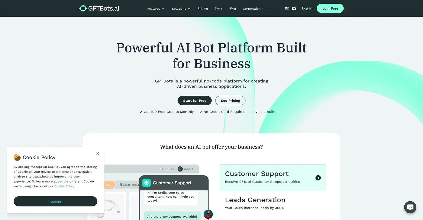 Screenshot of GPTBots.ai