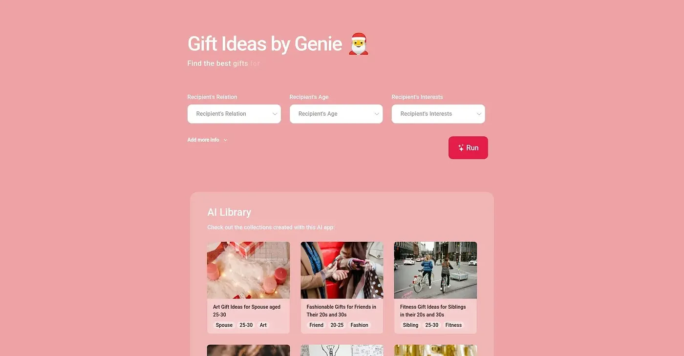 Screenshot of Gen Gifts