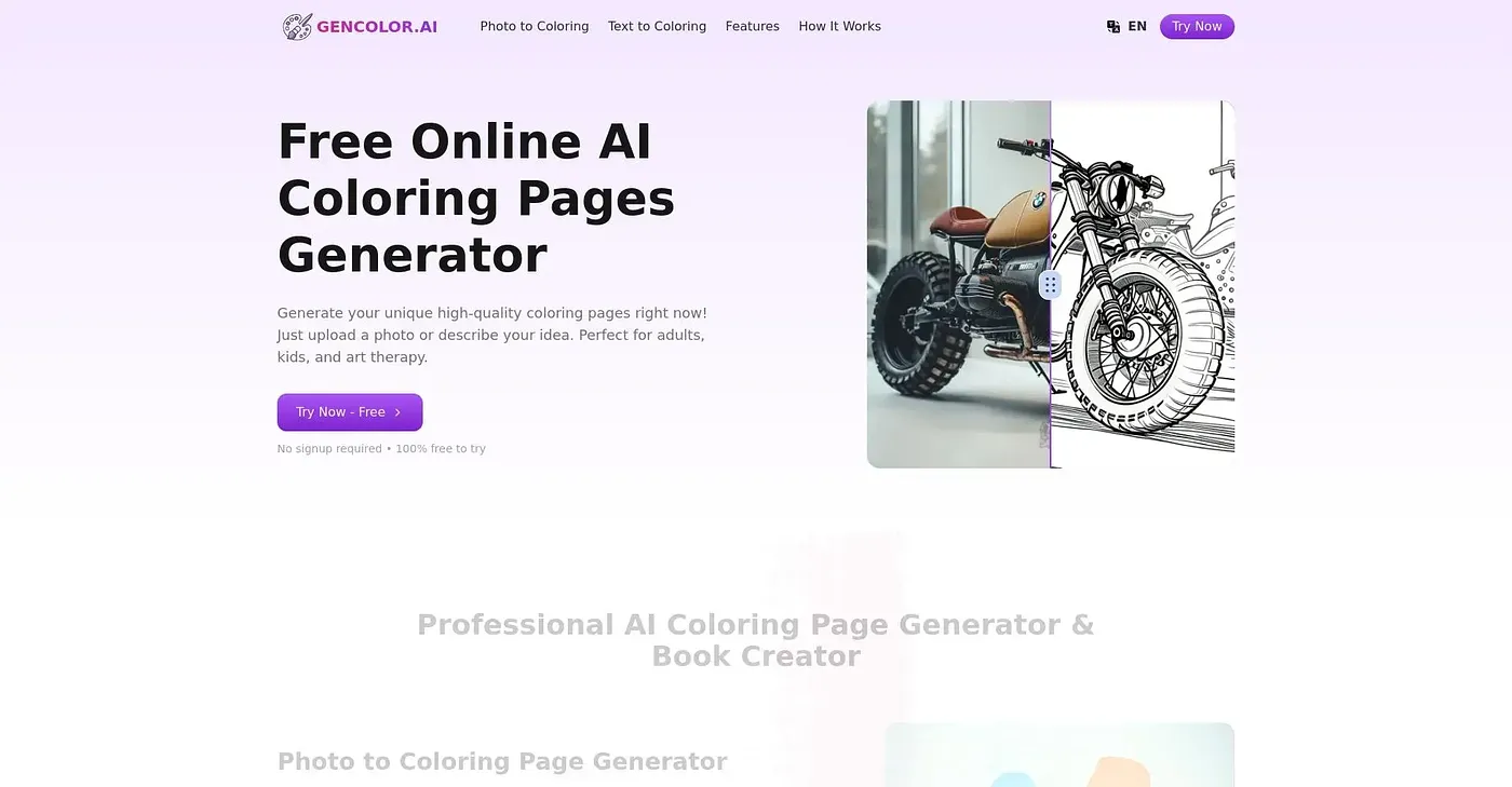 Screenshot of GenColor AI