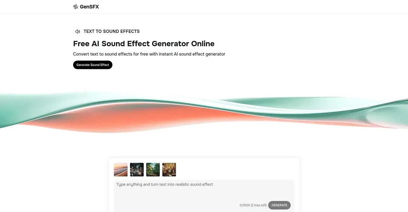 Screenshot of GenSFX