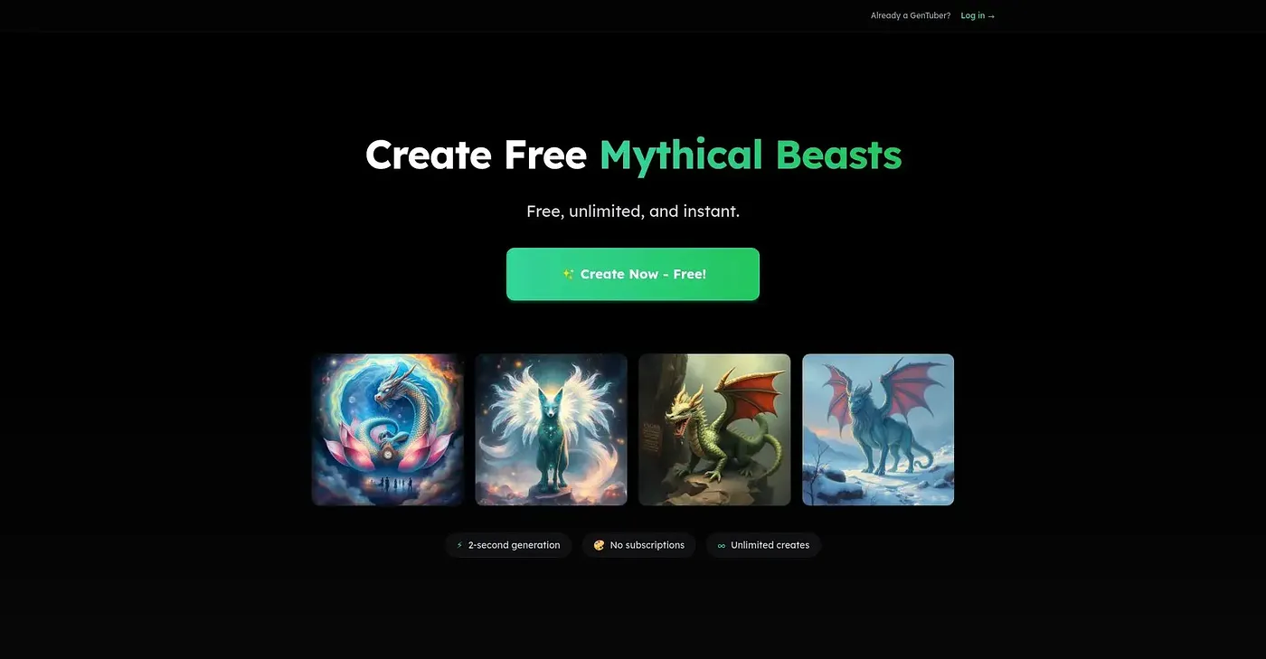 Screenshot of GenTube