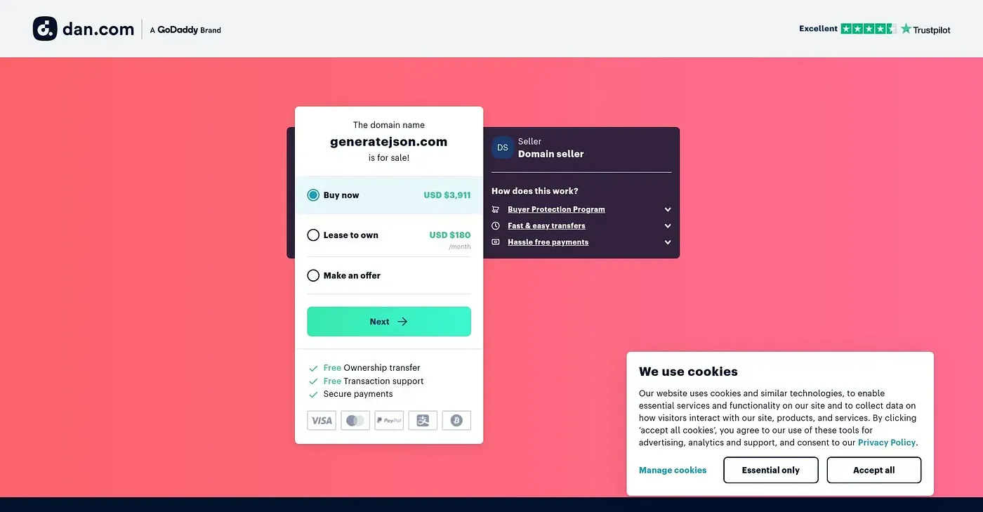 Screenshot of GenerateJSON