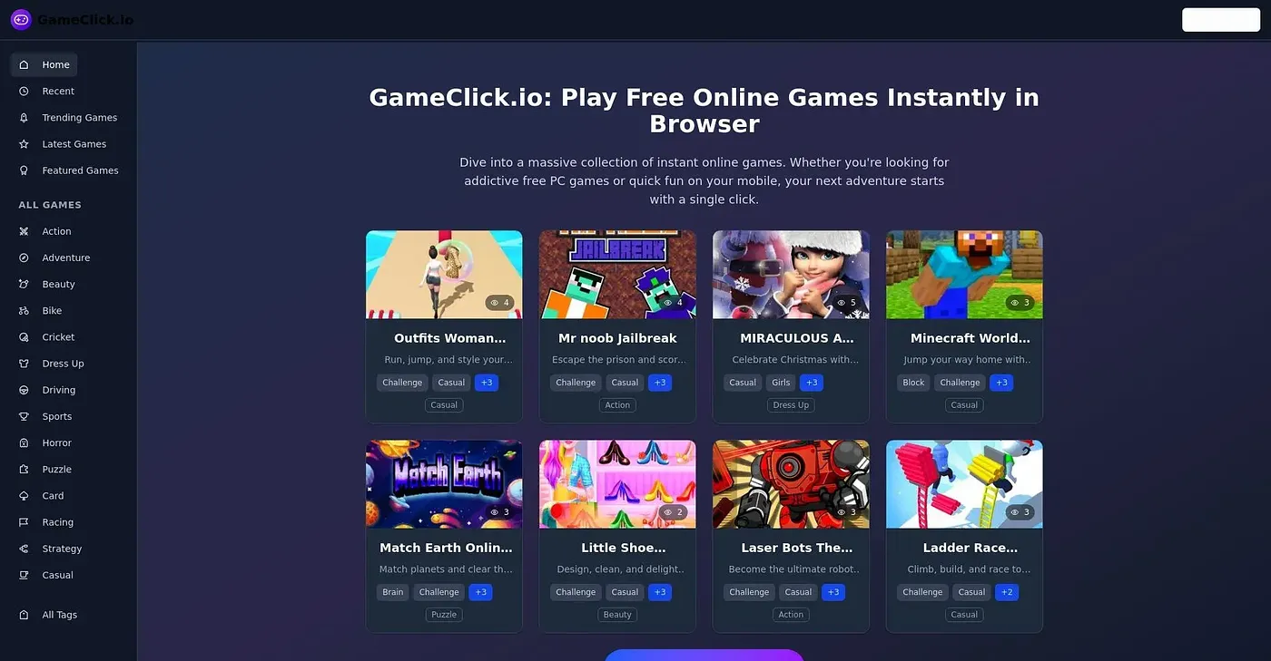 Screenshot of GameClick