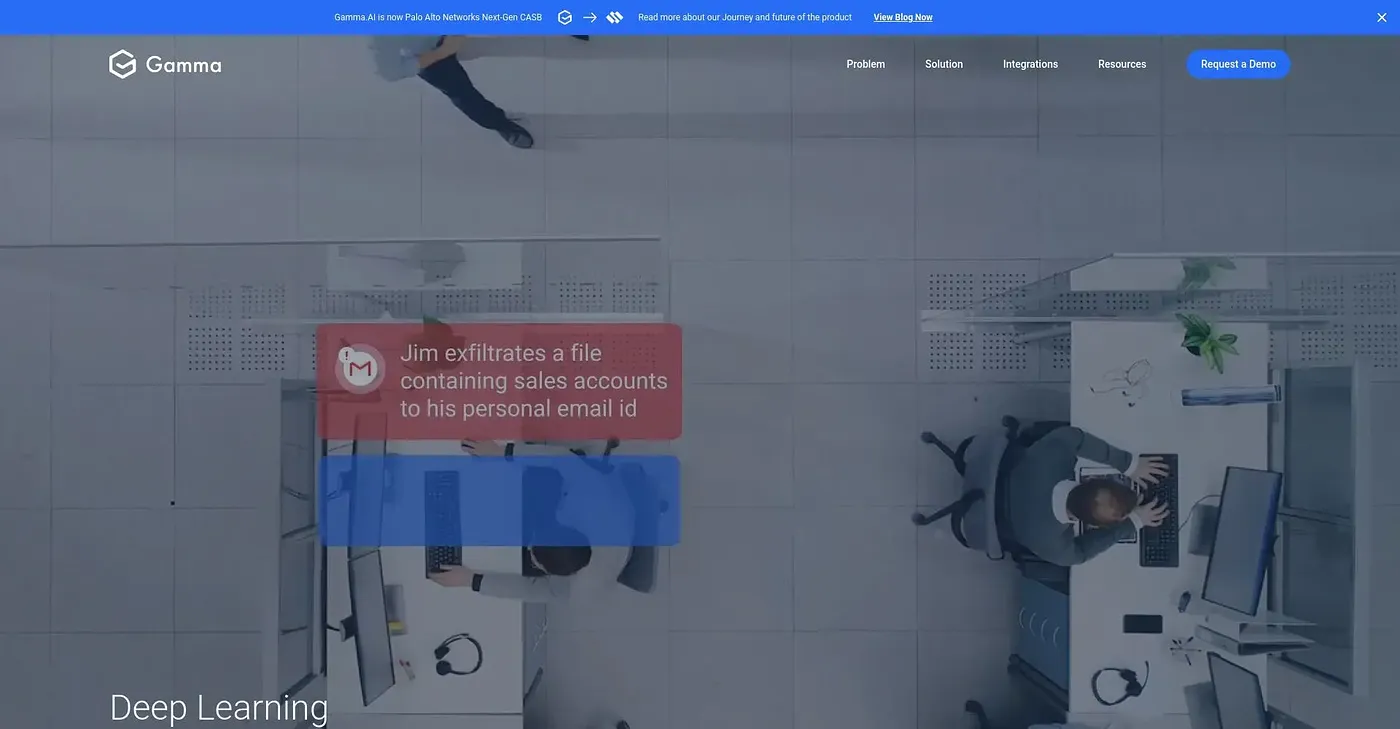Screenshot of Gamma AI