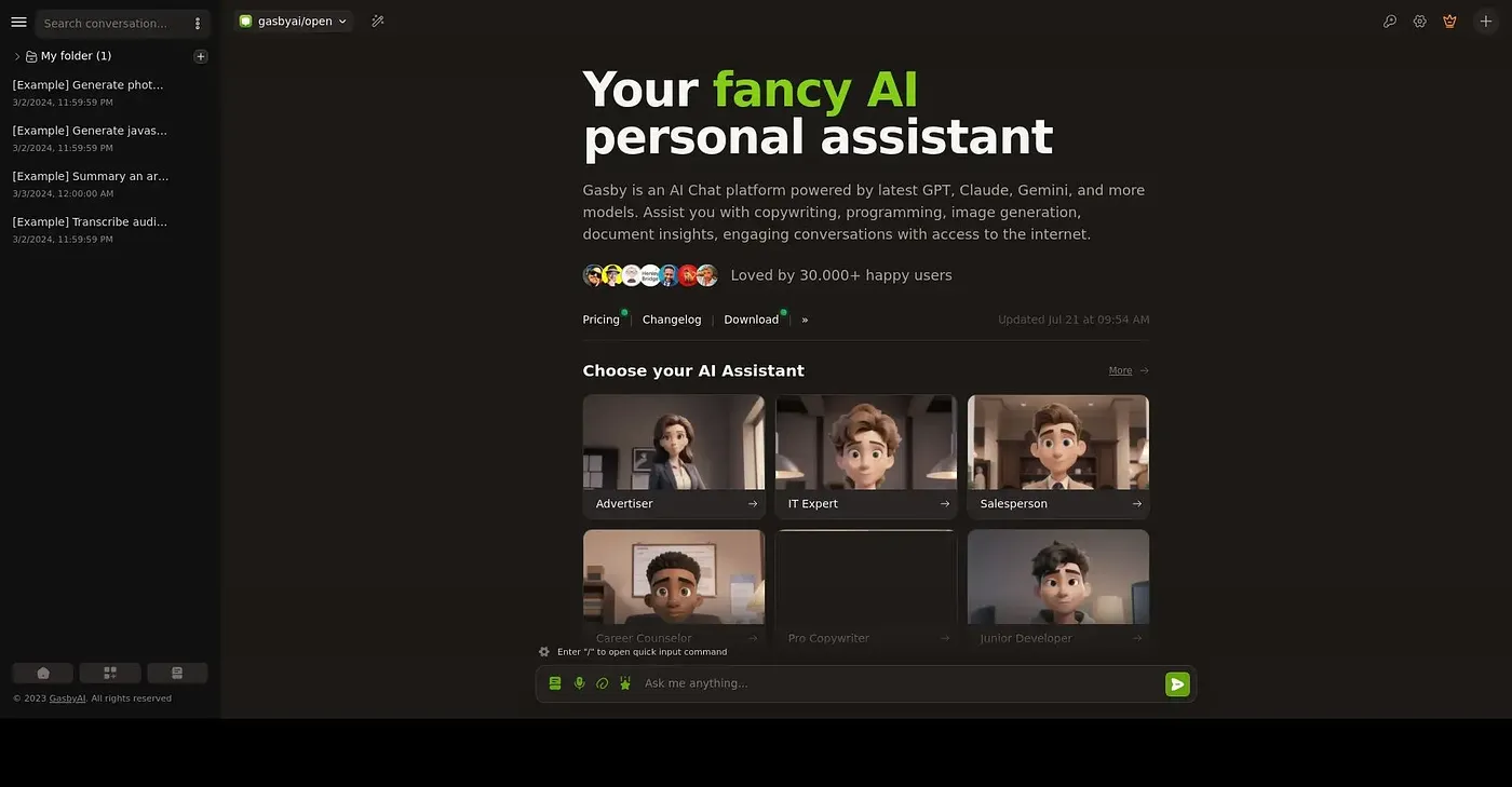Screenshot of Gatsby AI