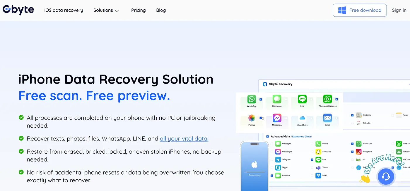 Screenshot of Gbyte Recovery