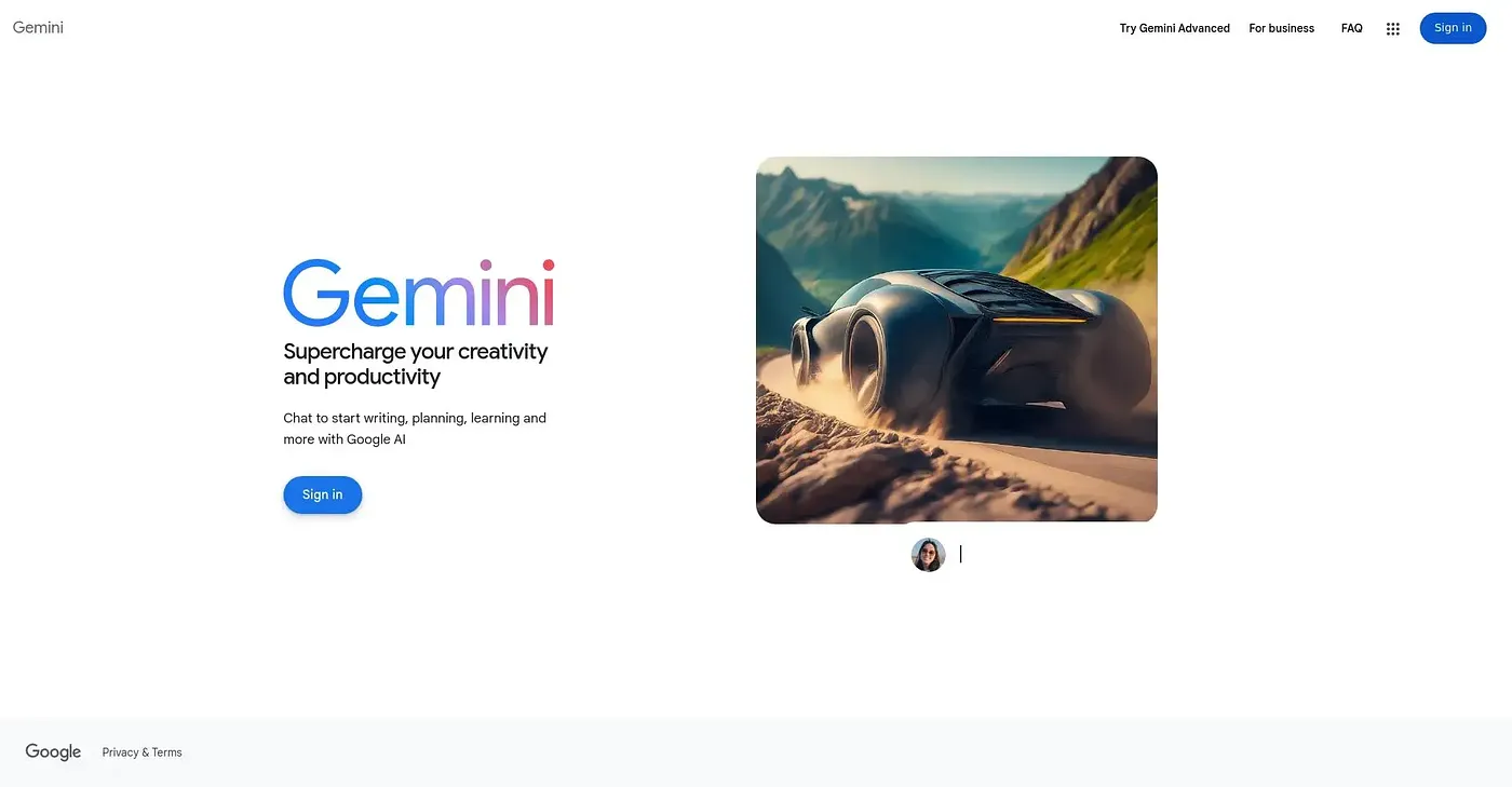 Screenshot of Gemini