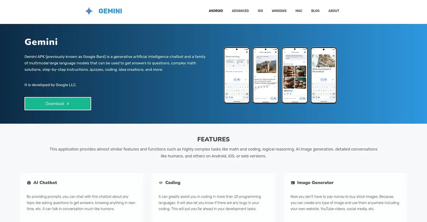 Screenshot of Gemini AI