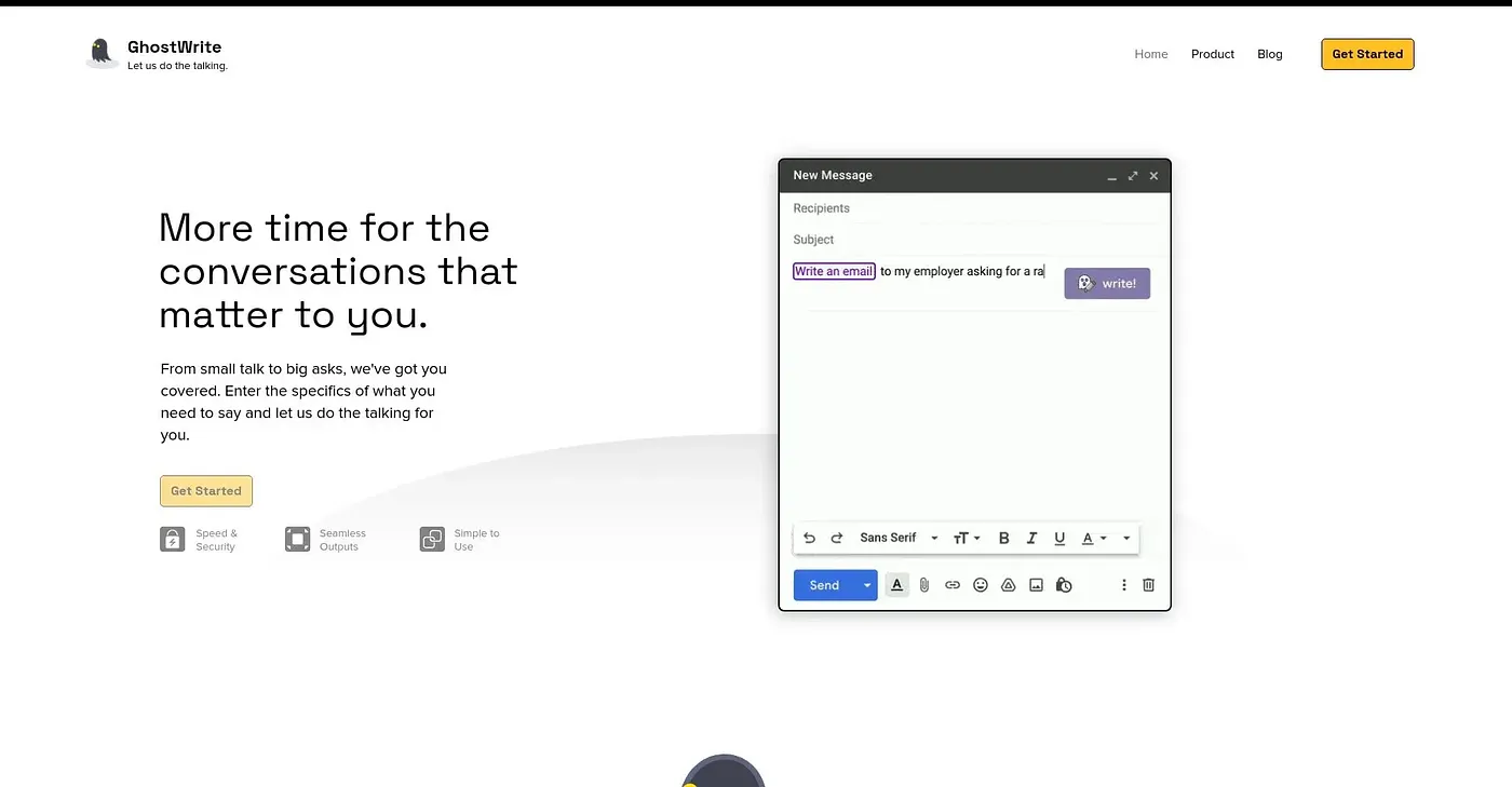 Screenshot of Ghostwrite