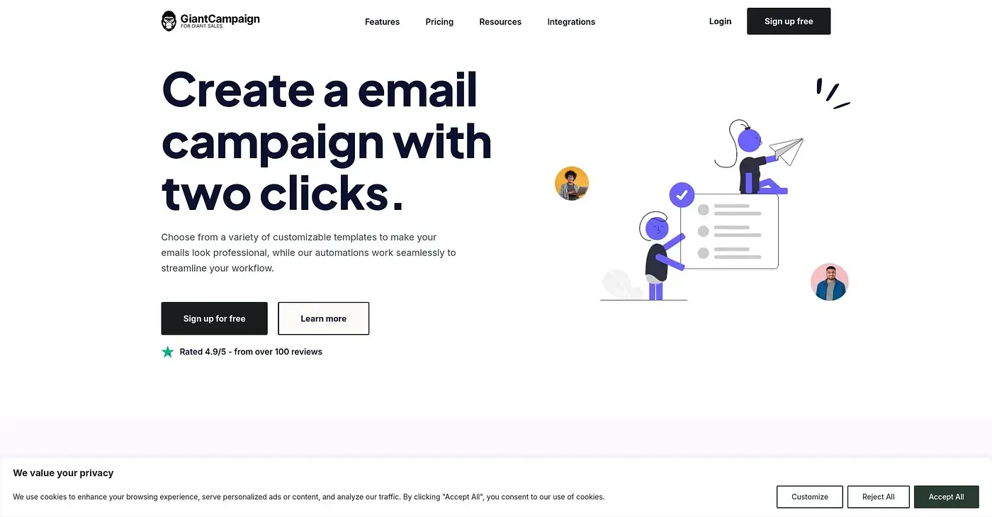 Screenshot of GiantCampaign