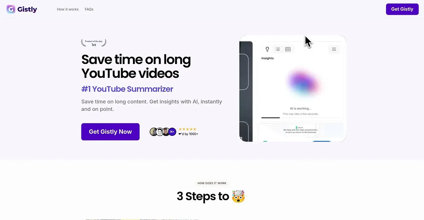 Screenshot of Gist.ly