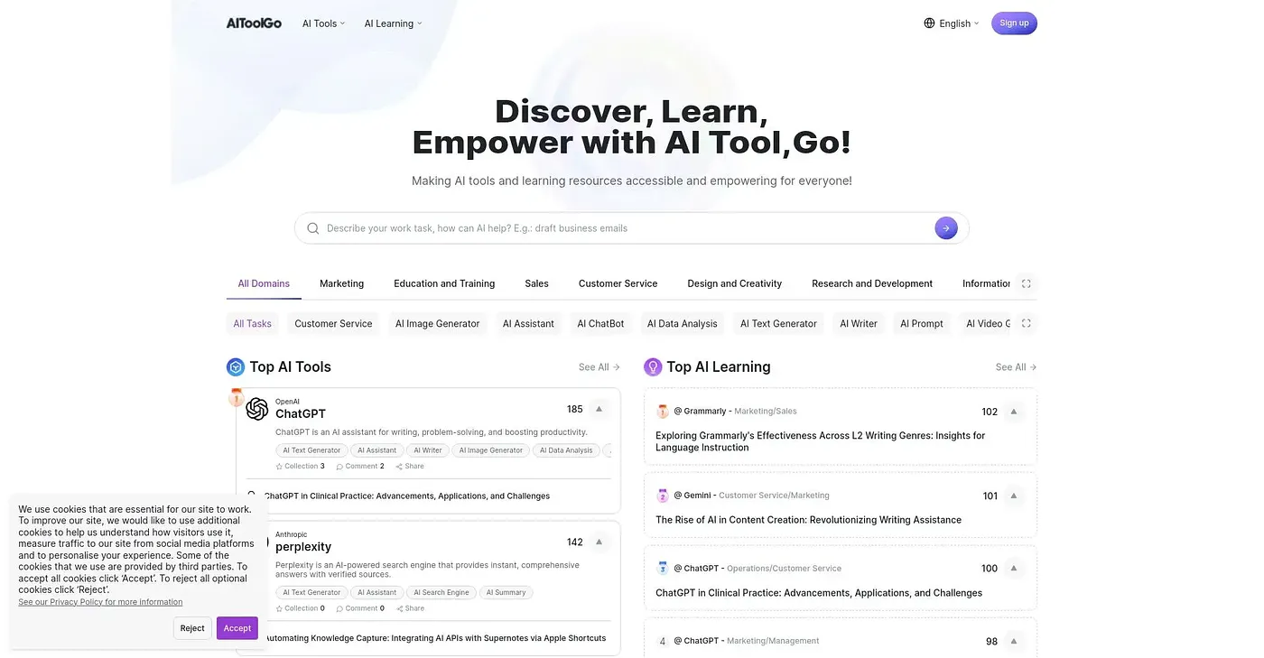 Screenshot of AI Tool Go