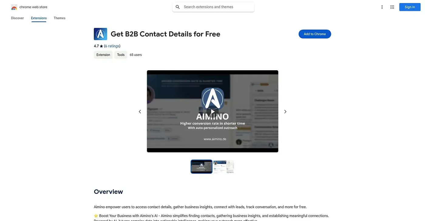 Screenshot of Get B2B Contact Details - Chrome Extension