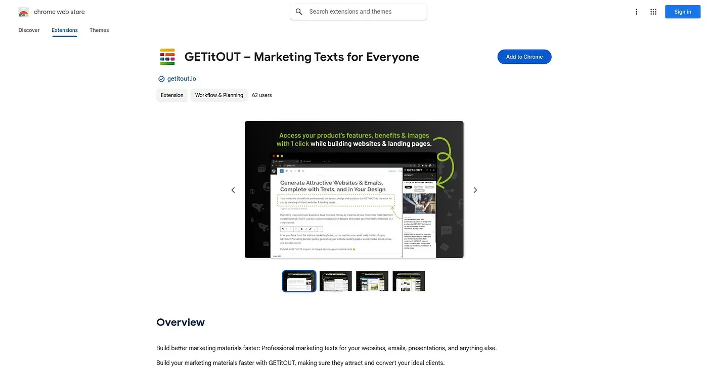 Screenshot of Get It Out – Marketing Text