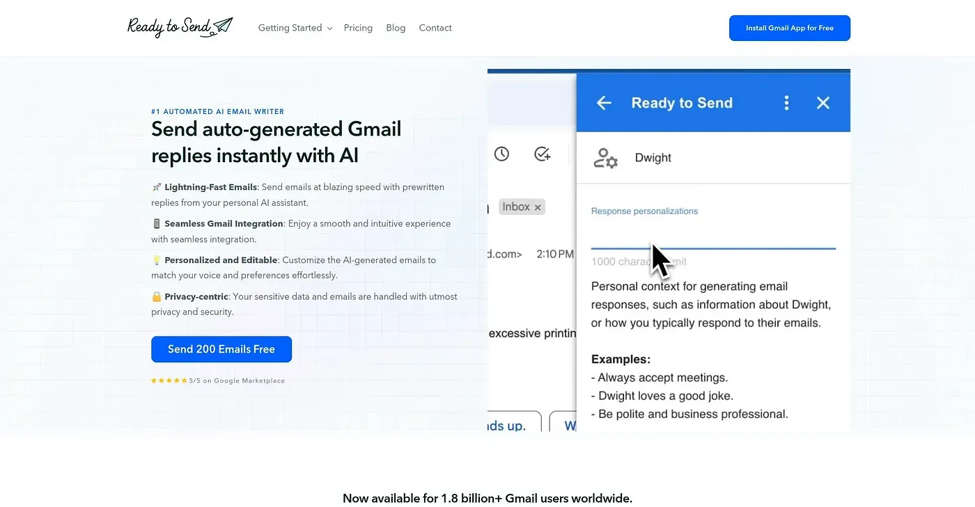 Screenshot of Get Ready To Send