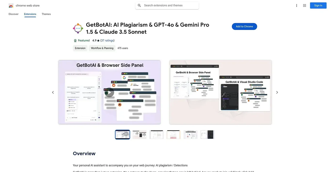 Screenshot of GetBot