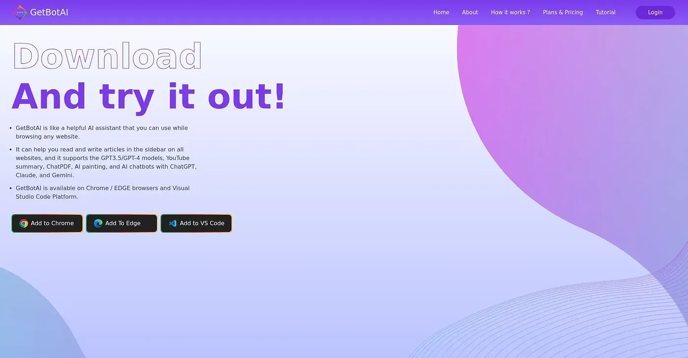 Screenshot of GetBot