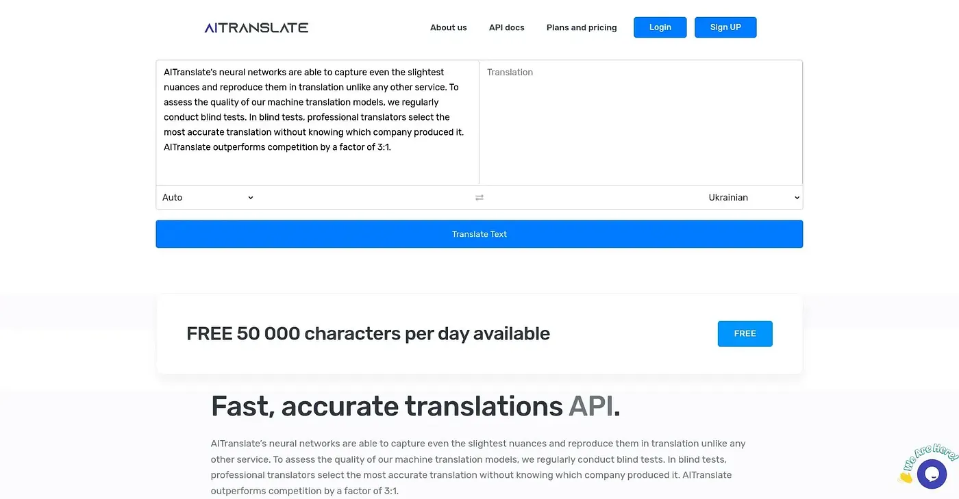 Screenshot of AI Translate
