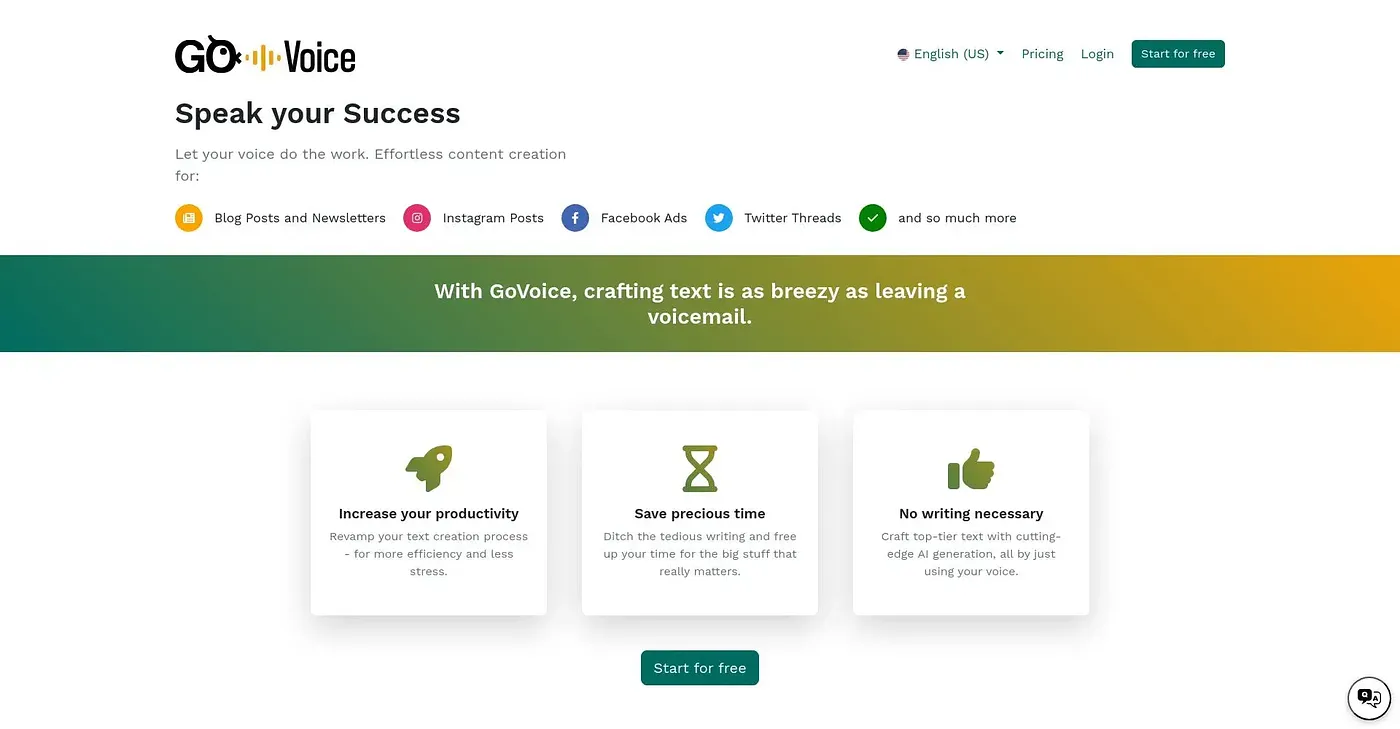 Screenshot of Go Voice