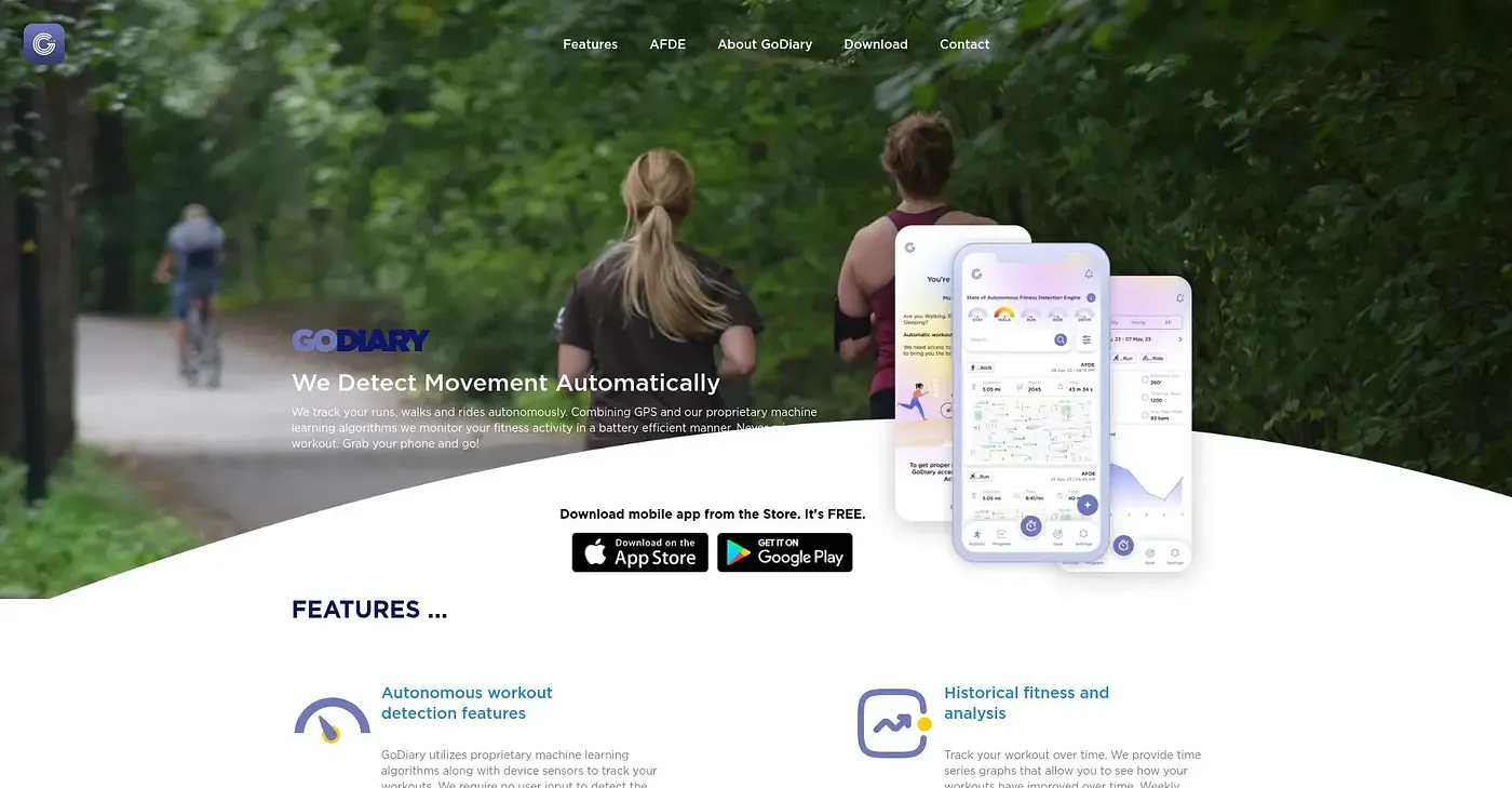 Screenshot of GoDiary