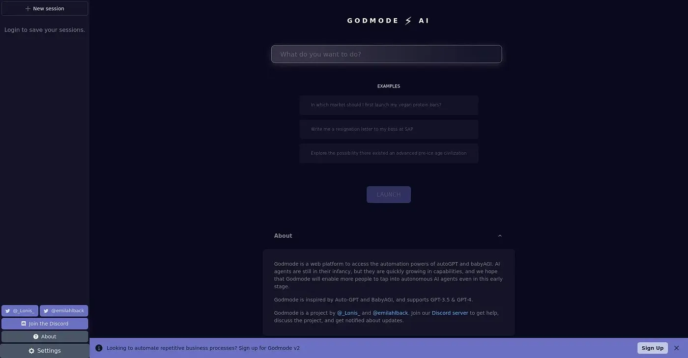 Screenshot of Godmode