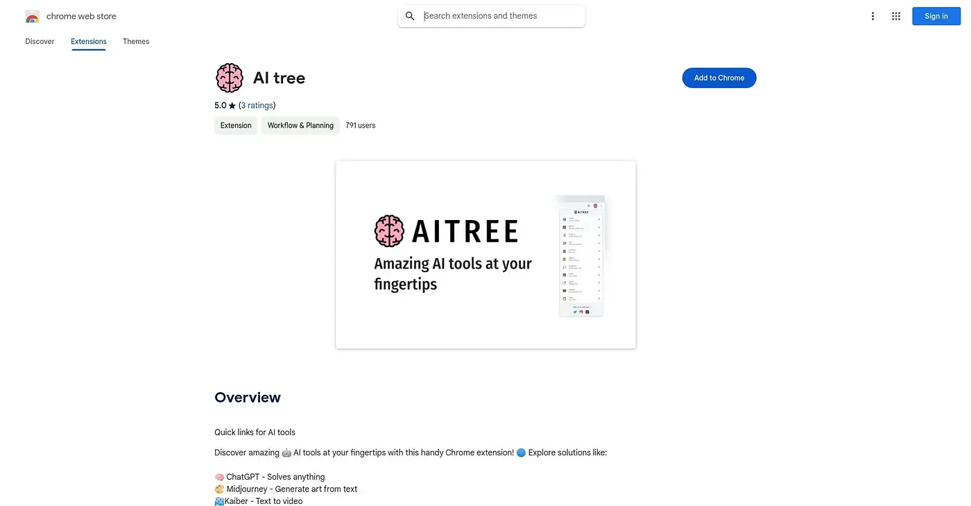 Screenshot of AI Tree