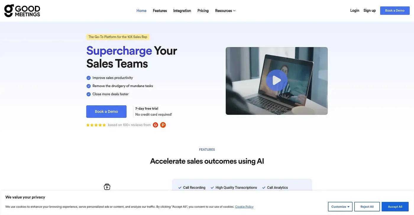 Screenshot of Goodmeetings AI