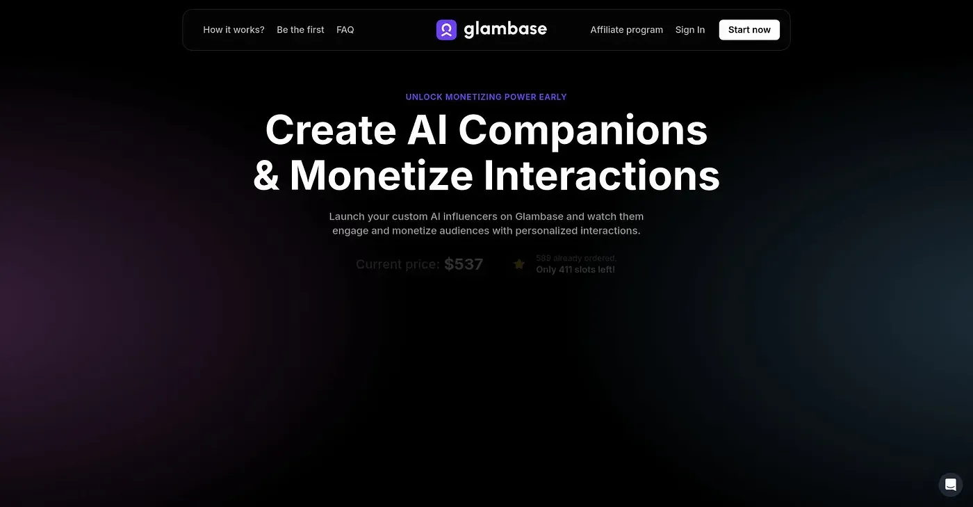 Screenshot of Glambase